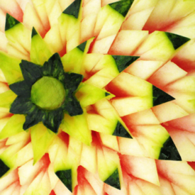 Carved melon flower